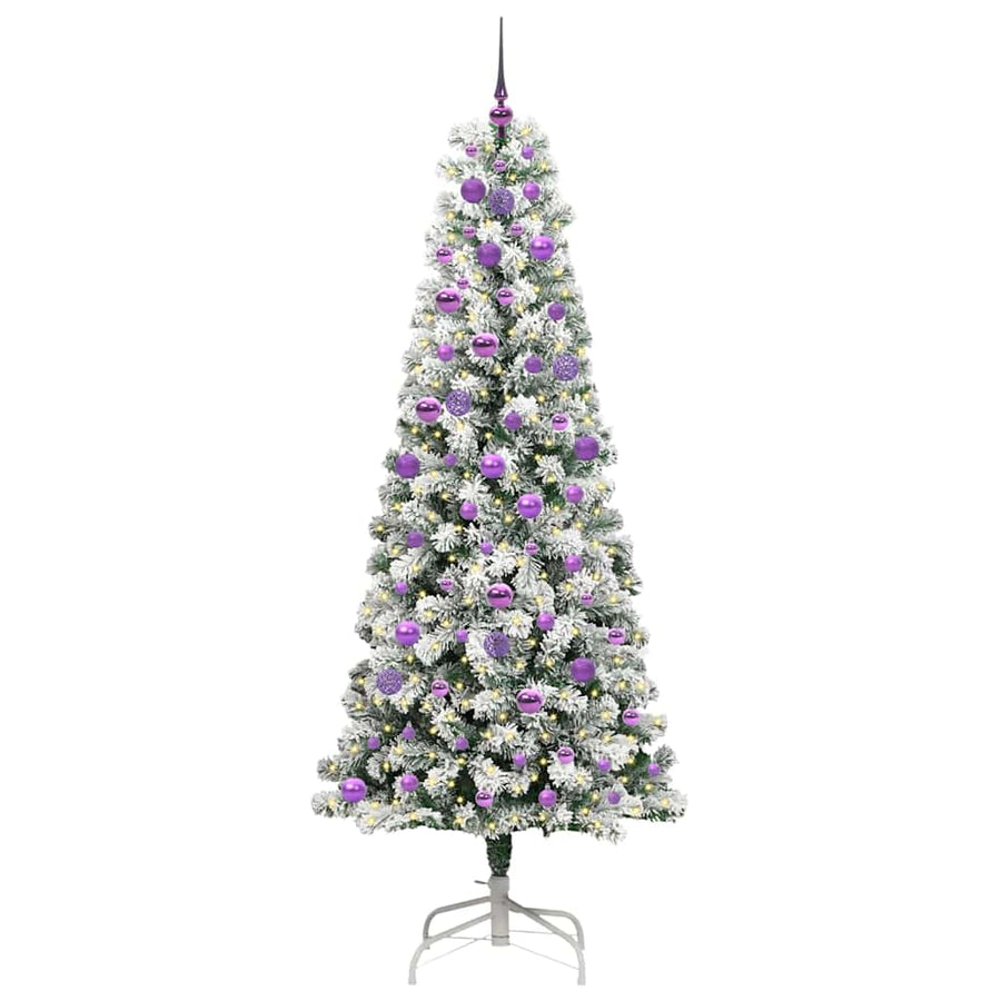 Kunstmatige Inklapbare Kerstboom Groen en wit 210 cm PVC