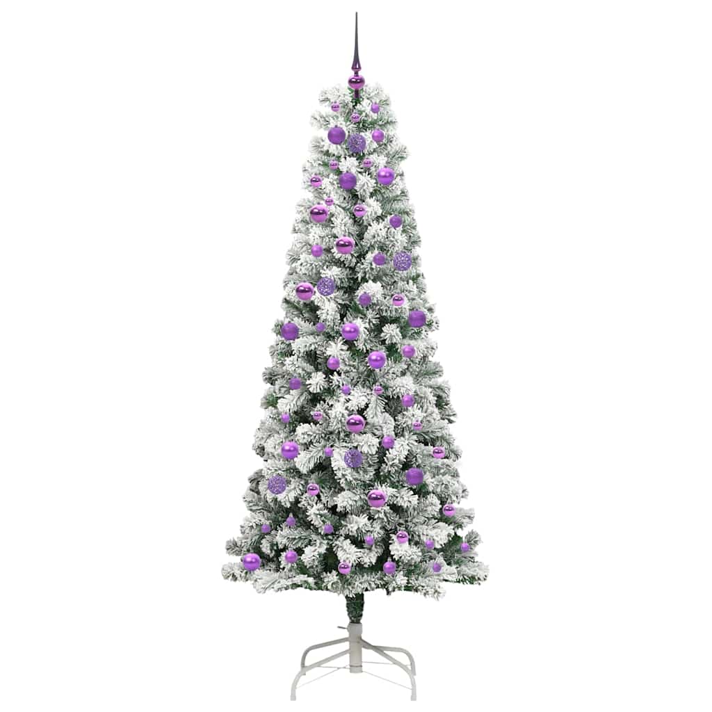 Kunstmatige Inklapbare Kerstboom Groen en wit 210 cm PVC