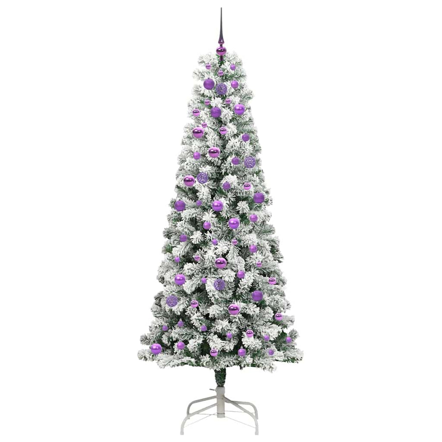 Kunstmatige Inklapbare Kerstboom Groen en wit 210 cm PVC