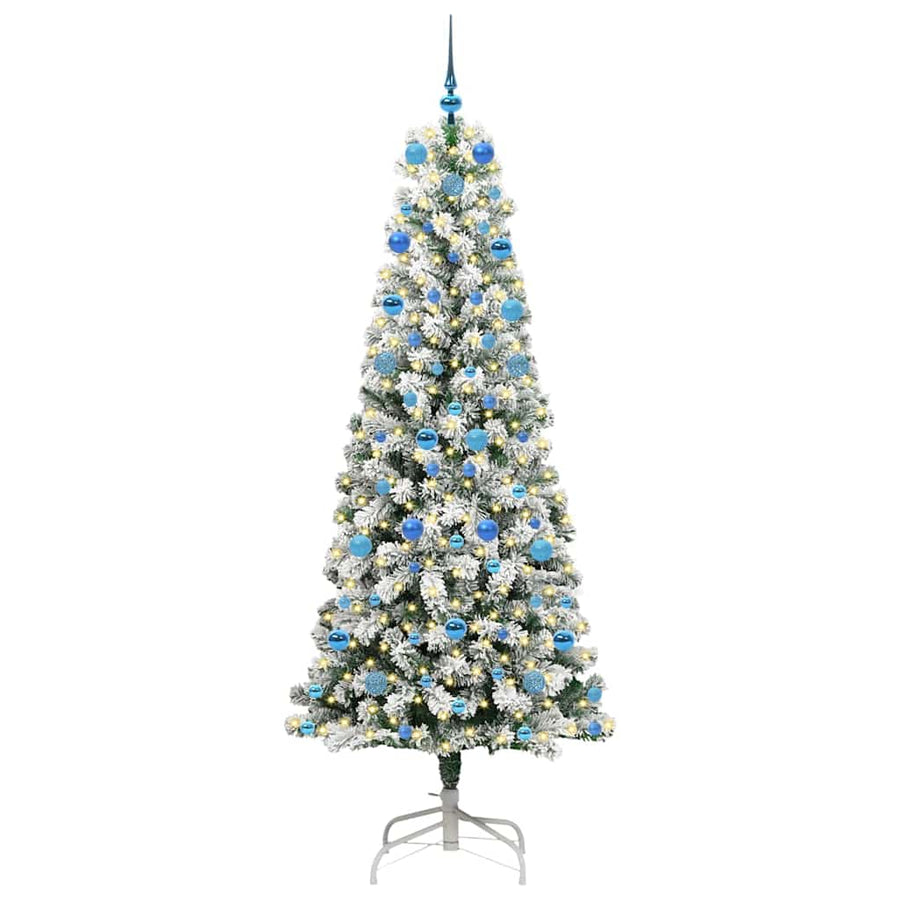 Kunstmatige Inklapbare Kerstboom Groen en wit 210 cm PVC