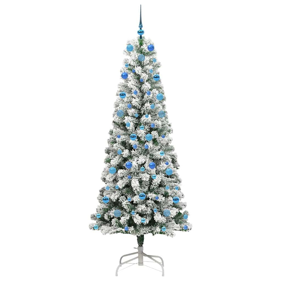 Kunstmatige Inklapbare Kerstboom Groen en wit 210 cm PVC