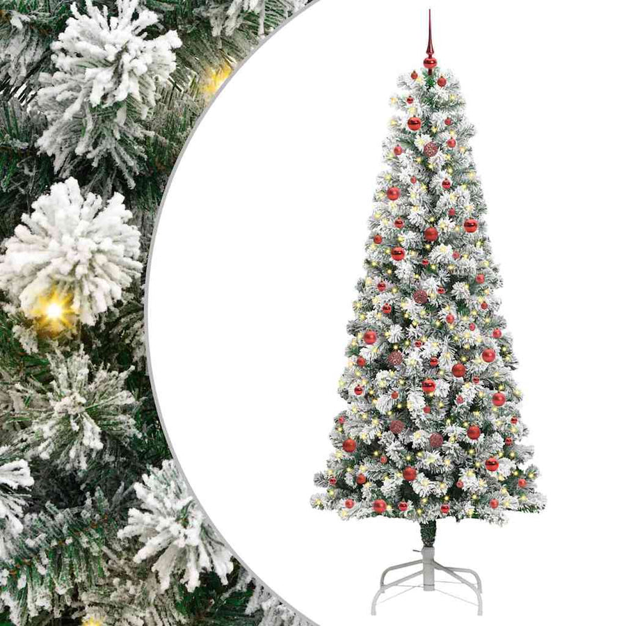 Kunstmatige Inklapbare Kerstboom Groen en wit 240 cm PVC