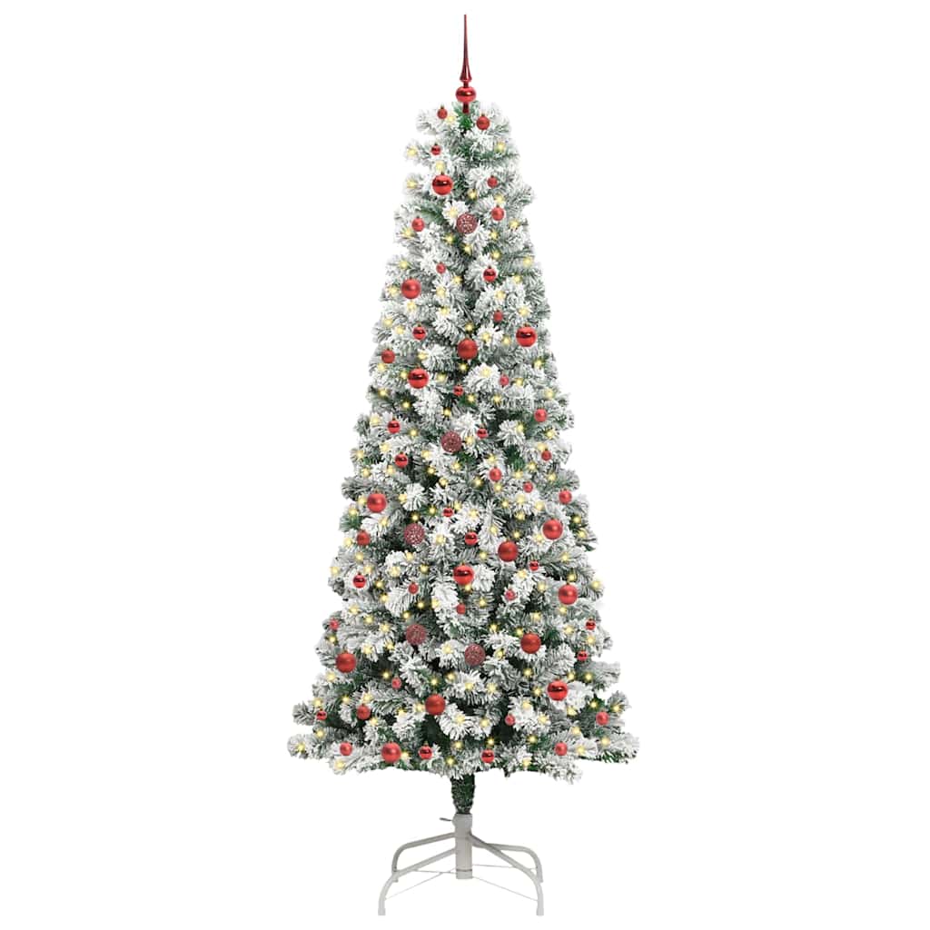 Kunstmatige Inklapbare Kerstboom Groen en wit 240 cm PVC