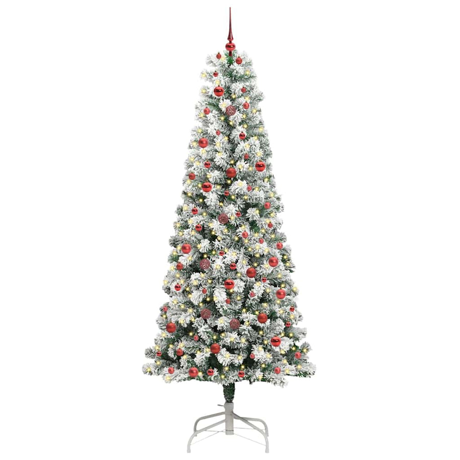 Kunstmatige Inklapbare Kerstboom Groen en wit 240 cm PVC
