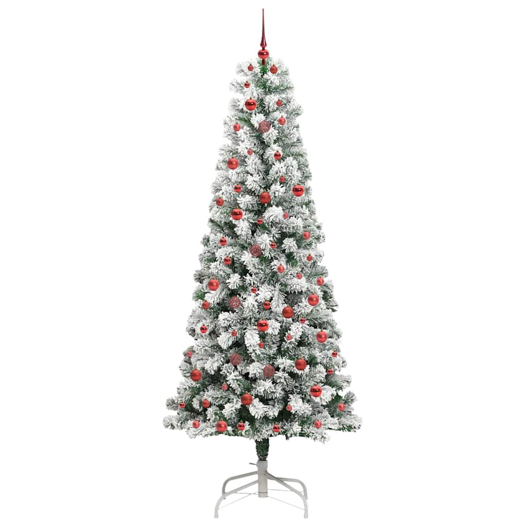 Kunstmatige Inklapbare Kerstboom Groen en wit 240 cm PVC