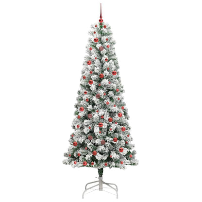 Kunstmatige Inklapbare Kerstboom Groen en wit 240 cm PVC