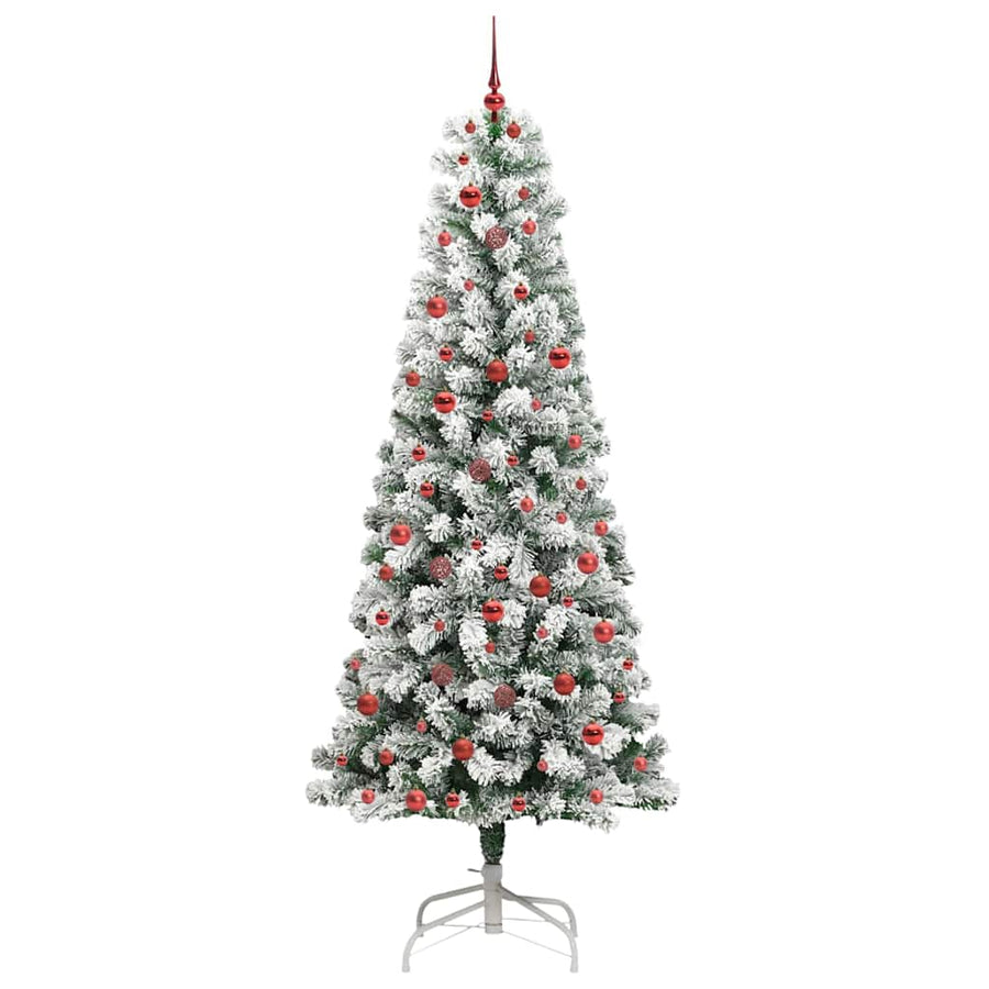 Kunstmatige Inklapbare Kerstboom Groen en wit 240 cm PVC