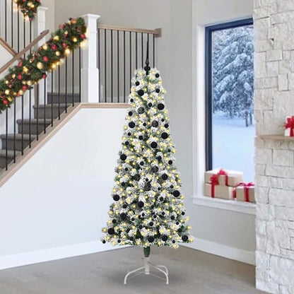 Kunstmatige Inklapbare Kerstboom Groen en wit 240 cm PVC