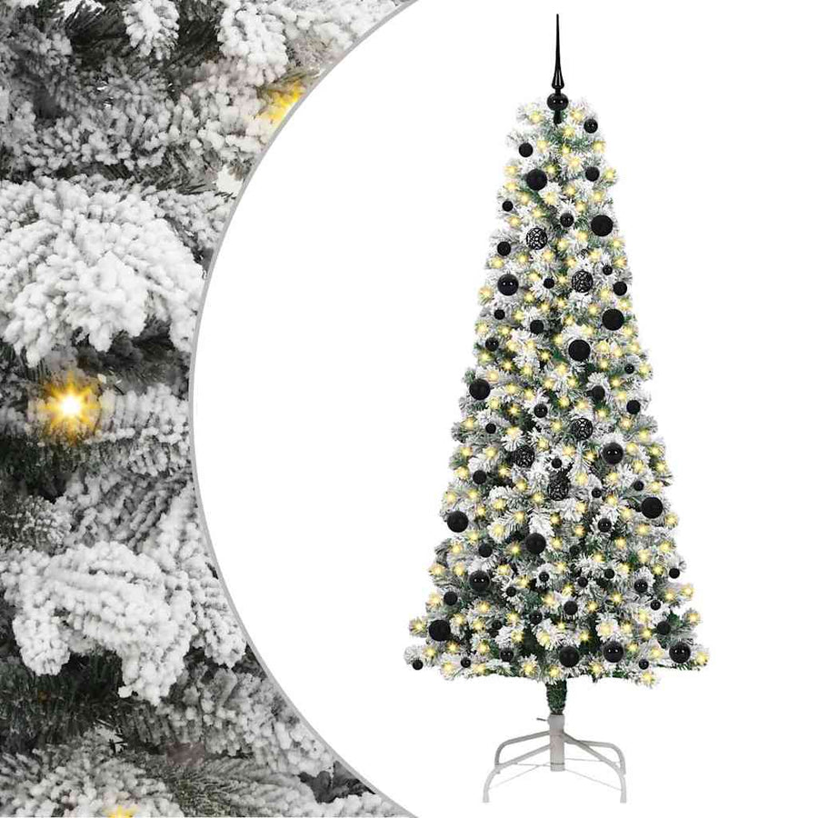 Kunstmatige Inklapbare Kerstboom Groen en wit 240 cm PVC