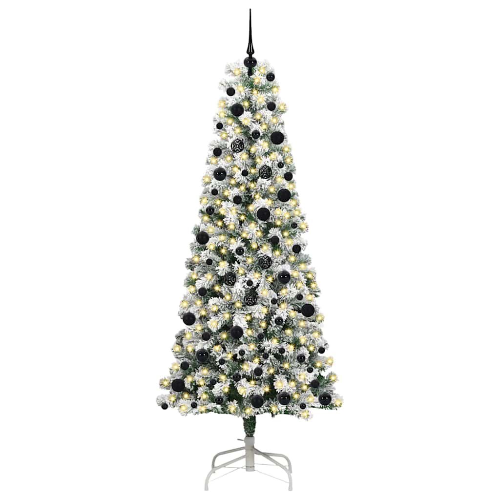 Kunstmatige Inklapbare Kerstboom Groen en wit 240 cm PVC