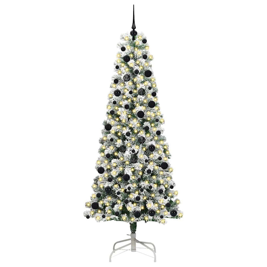Kunstmatige Inklapbare Kerstboom Groen en wit 240 cm PVC