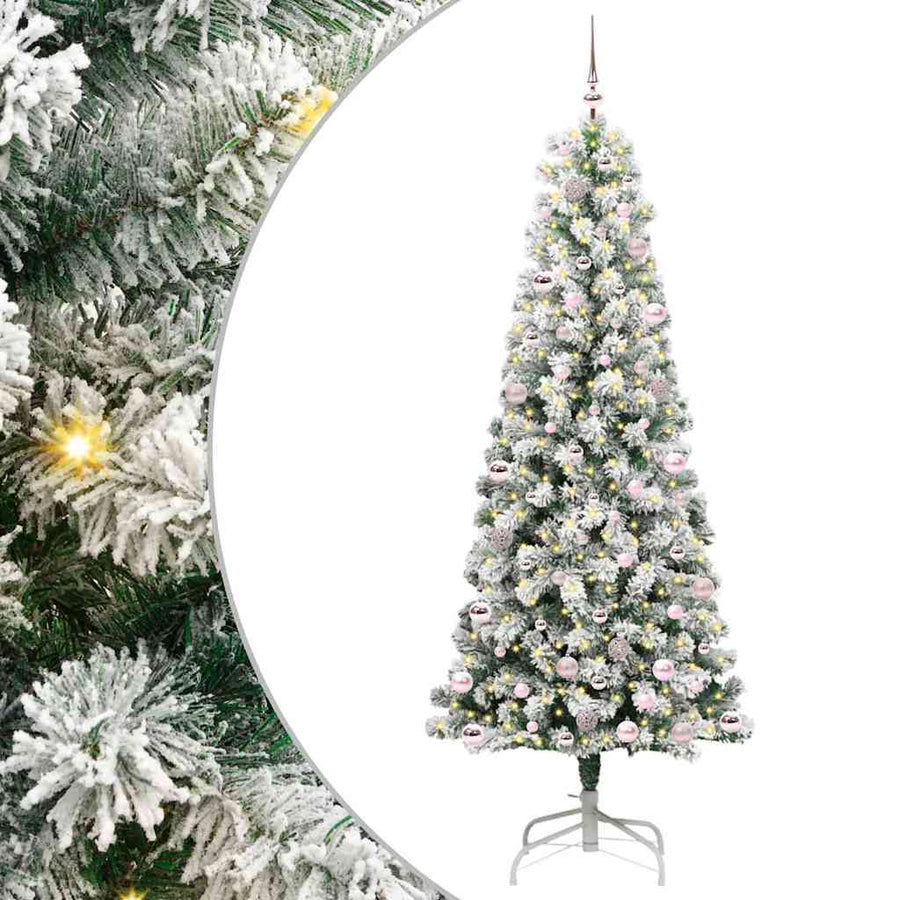 Kunstmatige Inklapbare Kerstboom Groen en wit 240 cm PVC