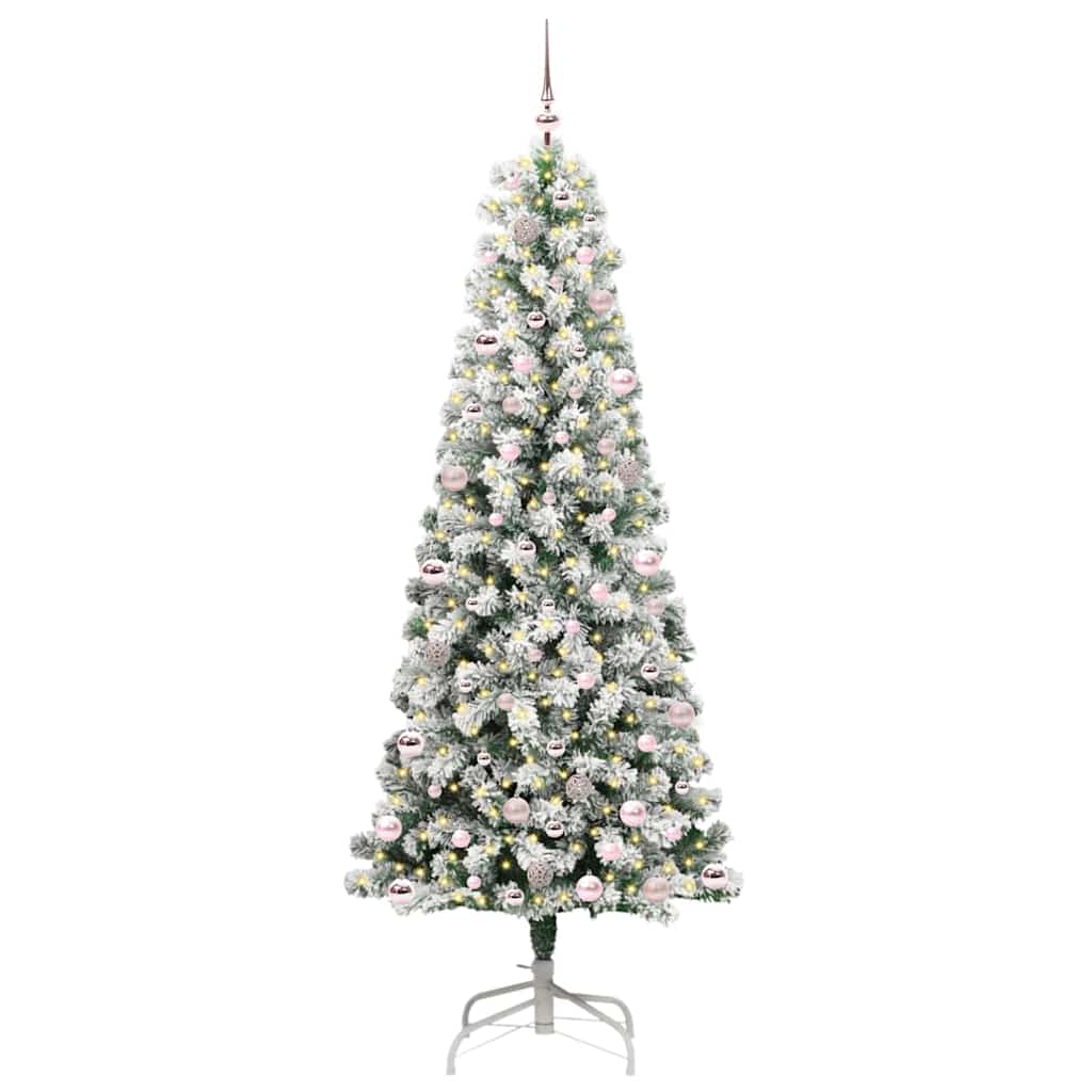 Kunstmatige Inklapbare Kerstboom Groen en wit 240 cm PVC