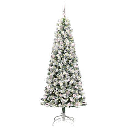 Kunstmatige Inklapbare Kerstboom Groen en wit 240 cm PVC
