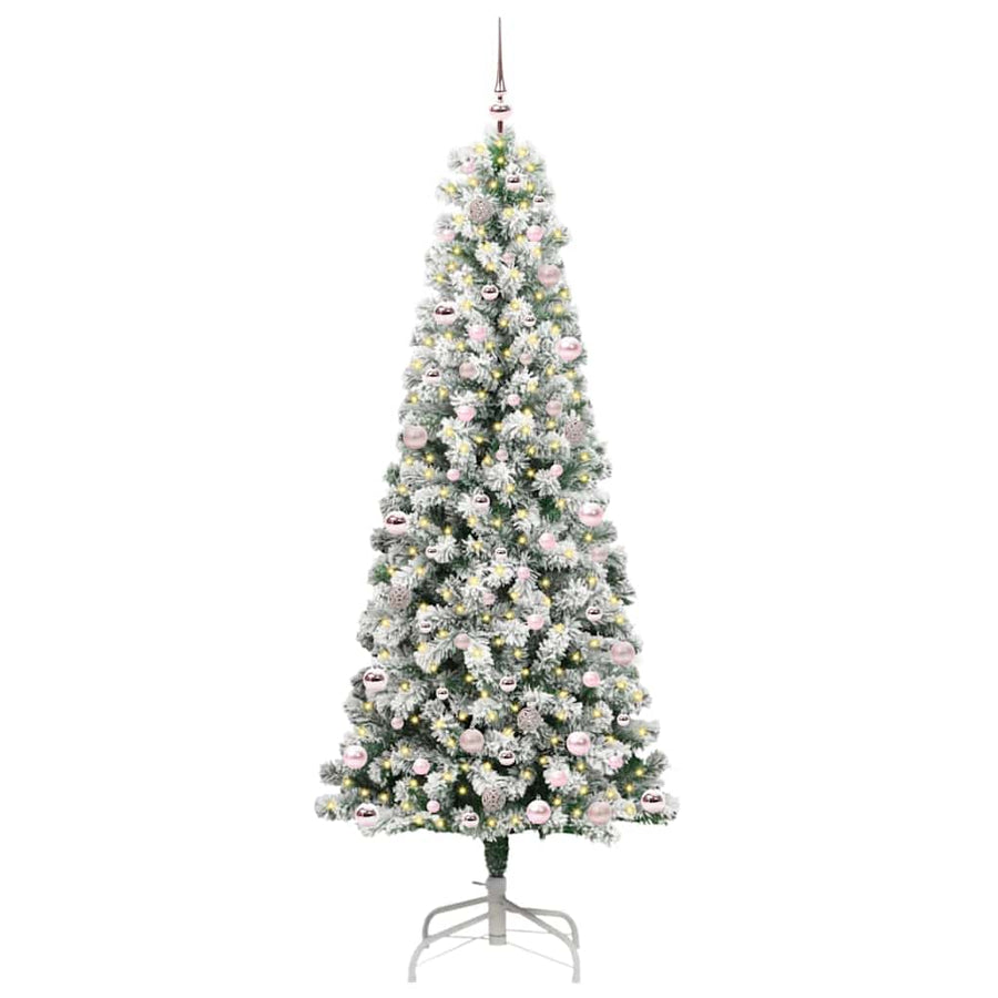 Kunstmatige Inklapbare Kerstboom Groen en wit 240 cm PVC