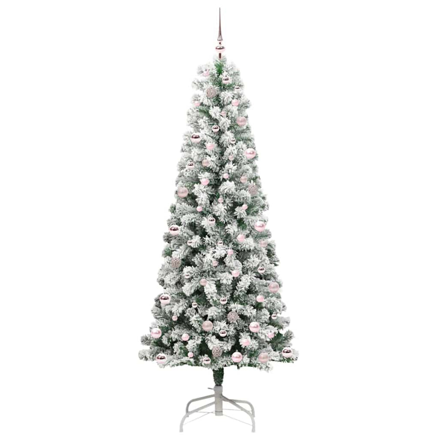 Kunstmatige Inklapbare Kerstboom Groen en wit 240 cm PVC