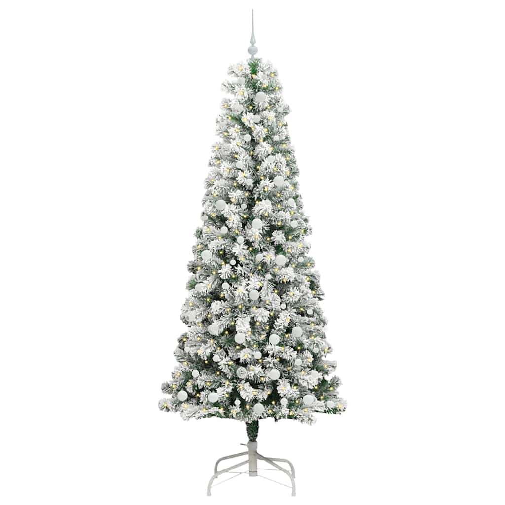 Kunstmatige Inklapbare Kerstboom Groen en wit 240 cm PVC