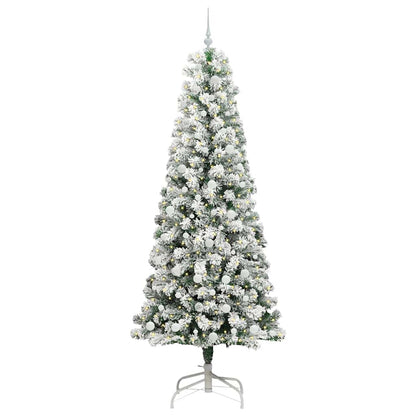 Kunstmatige Inklapbare Kerstboom Groen en wit 240 cm PVC