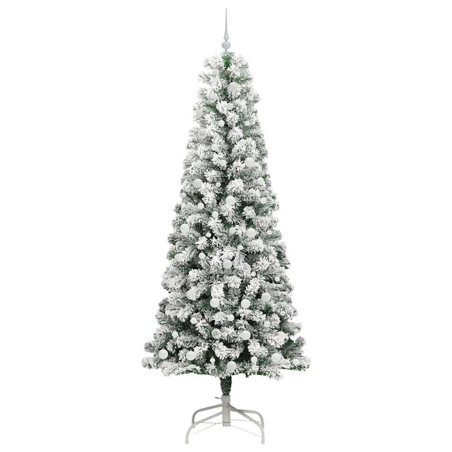 Kunstmatige Inklapbare Kerstboom Groen en wit 240 cm PVC