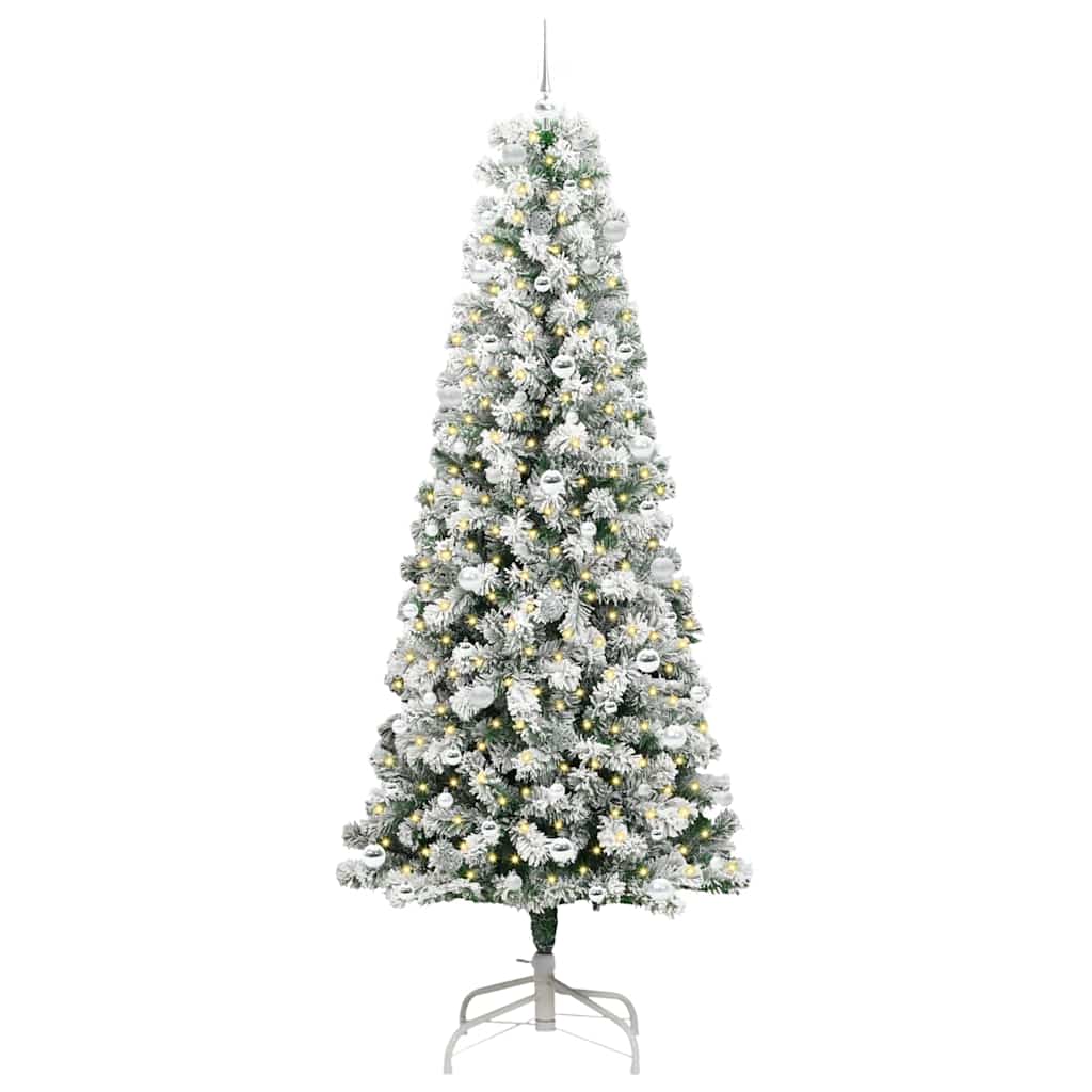 Kunstmatige Inklapbare Kerstboom Groen en wit 240 cm PVC