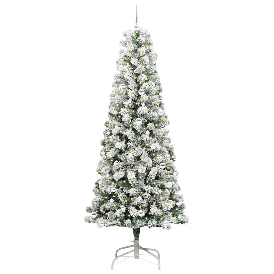 Kunstmatige Inklapbare Kerstboom Groen en wit 240 cm PVC