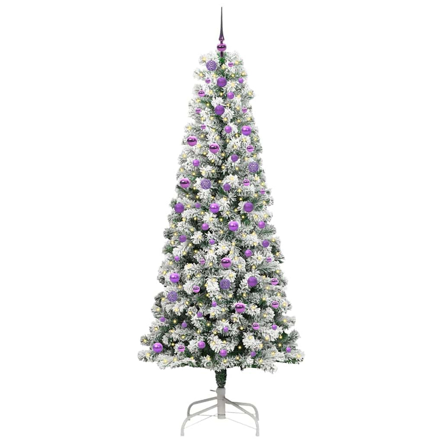 Kunstmatige Inklapbare Kerstboom Groen en wit 240 cm PVC