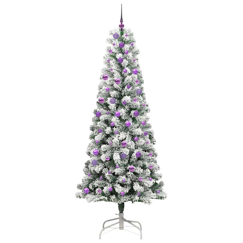 Kunstmatige Inklapbare Kerstboom Groen en wit 240 cm PVC