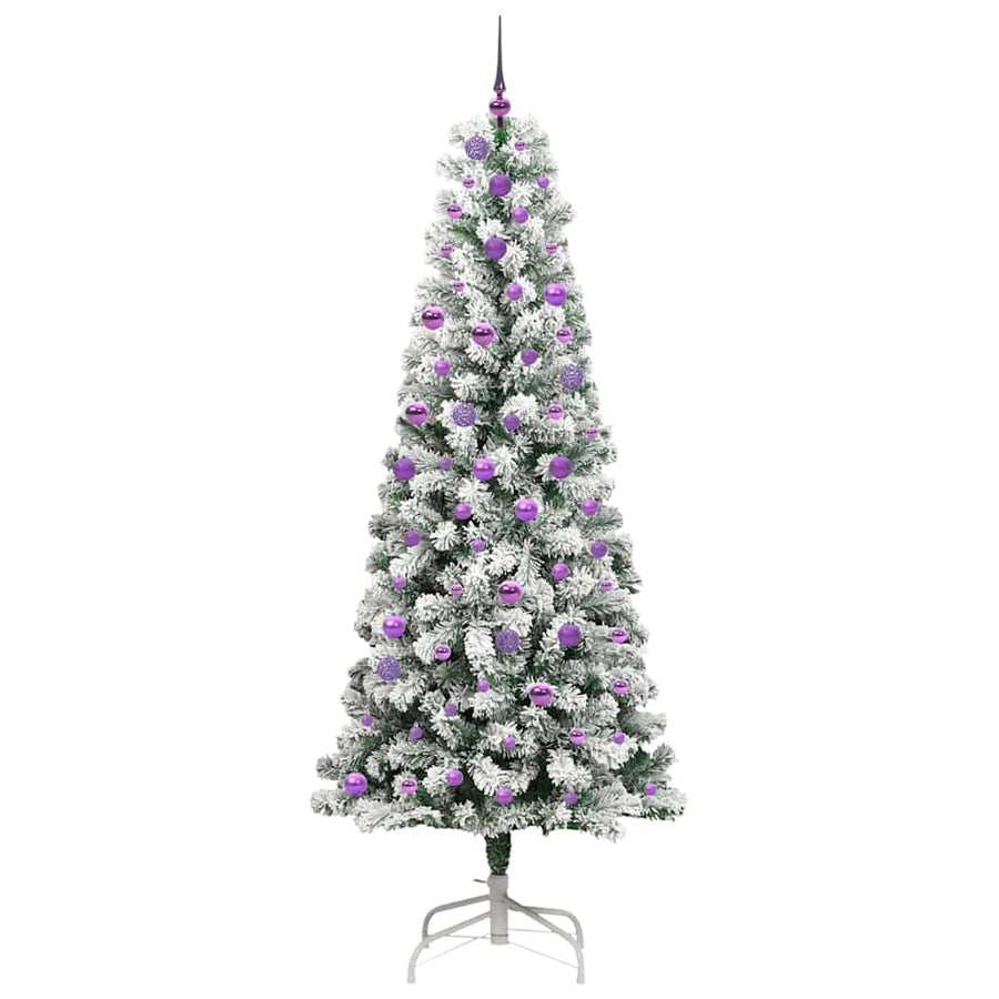 Kunstmatige Inklapbare Kerstboom Groen en wit 240 cm PVC