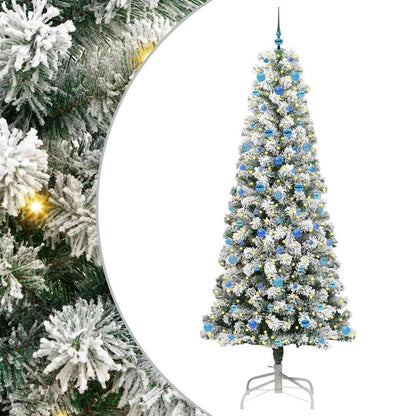 Kunstmatige Inklapbare Kerstboom Groen en wit 240 cm PVC