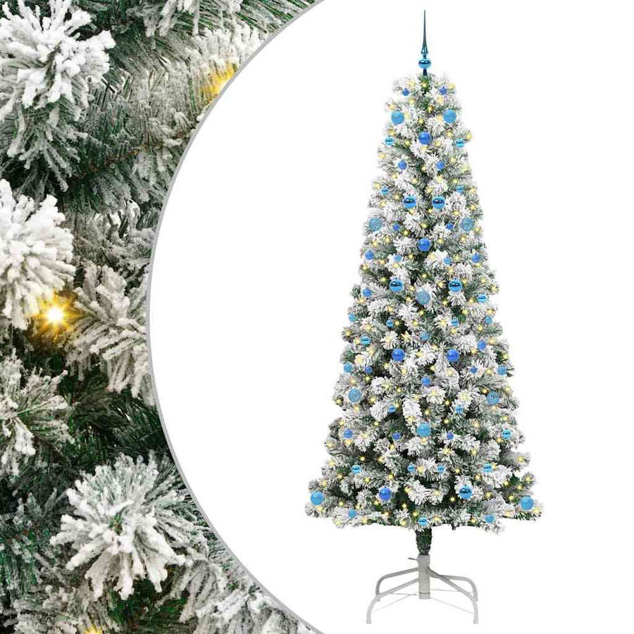 Kunstmatige Inklapbare Kerstboom Groen en wit 240 cm PVC