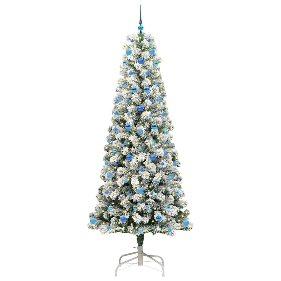 Kunstmatige Inklapbare Kerstboom Groen en wit 240 cm PVC