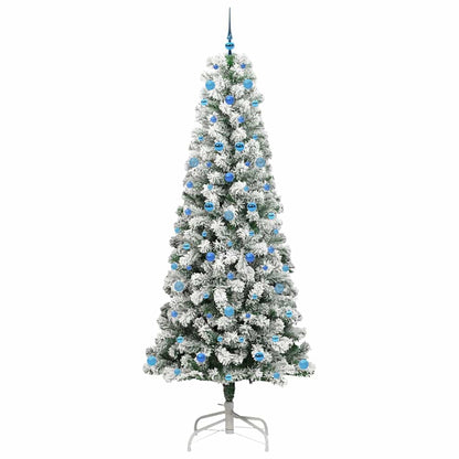 Kunstmatige Inklapbare Kerstboom Groen en wit 240 cm PVC