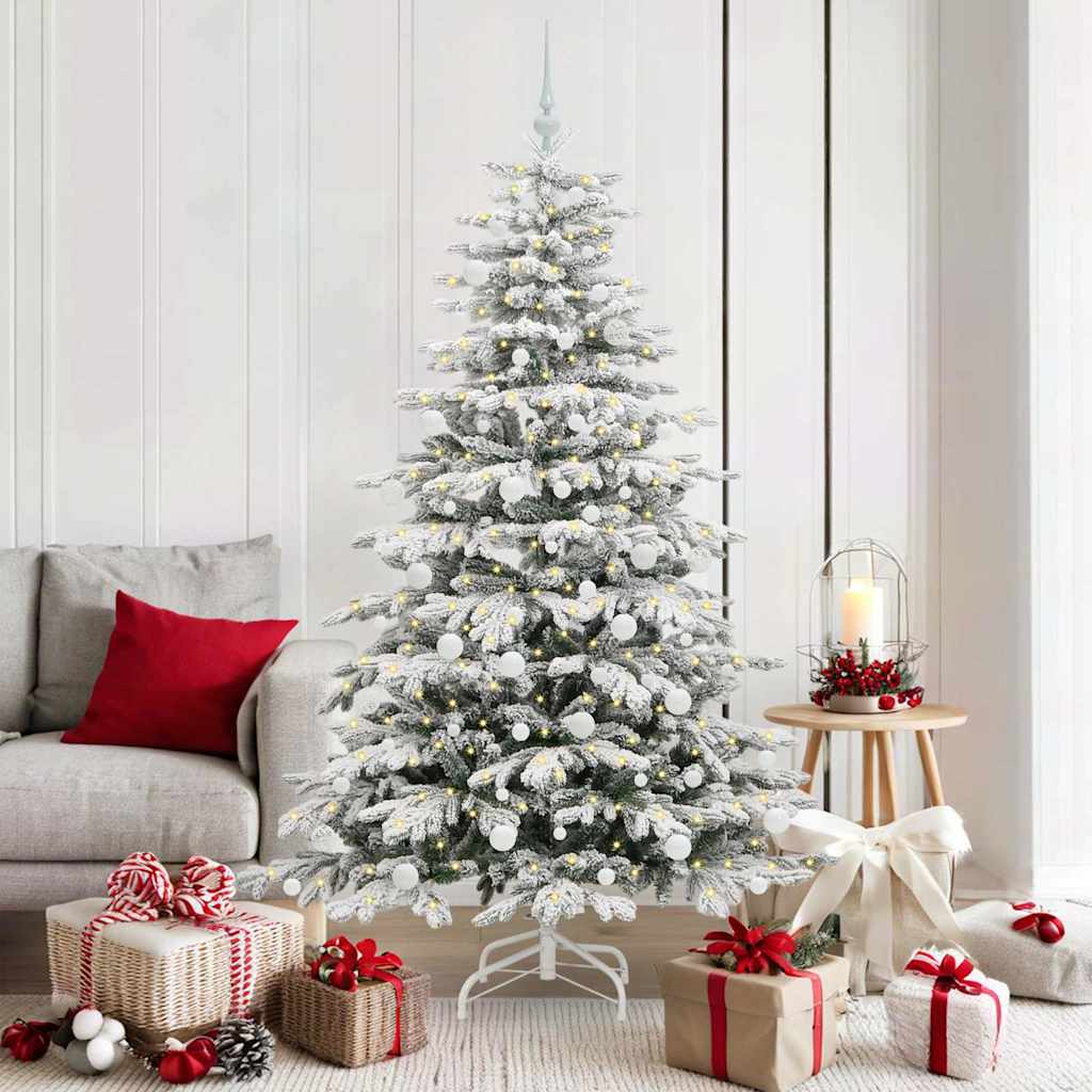 Kunstmatige Inklapbare Kerstboom Wit 180 cm PE en PVC