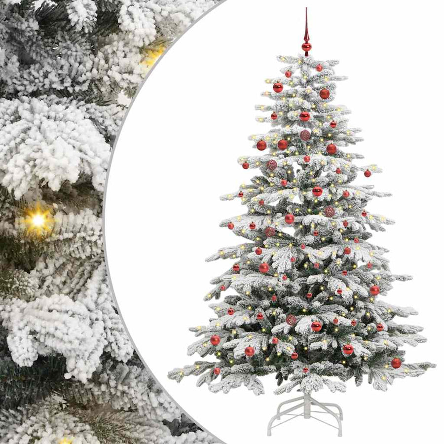 Kunstmatige Inklapbare Kerstboom Wit 210 cm PE en PVC