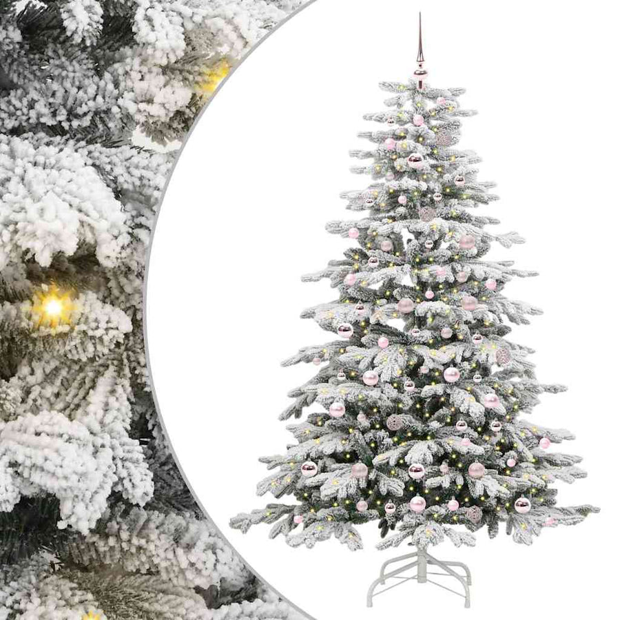 Kunstmatige Inklapbare Kerstboom Wit Pe En Pvc 210 cm
