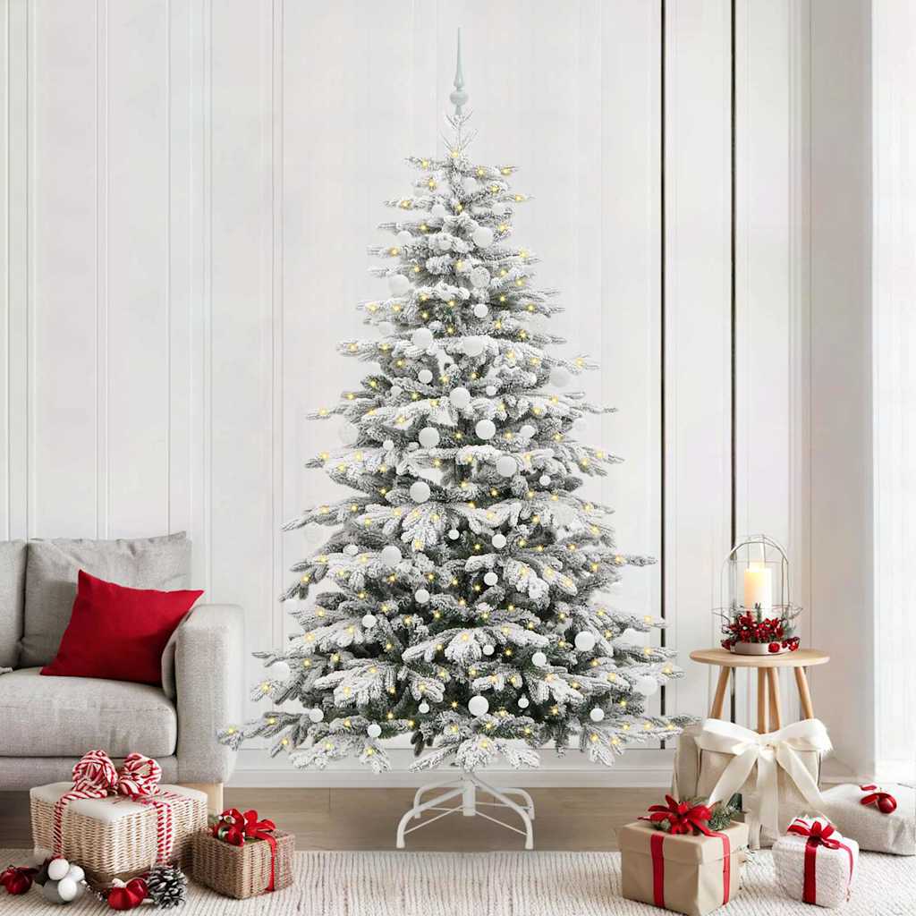 Kunstmatige Inklapbare Kerstboom Wit Pe En Pvc 210 cm