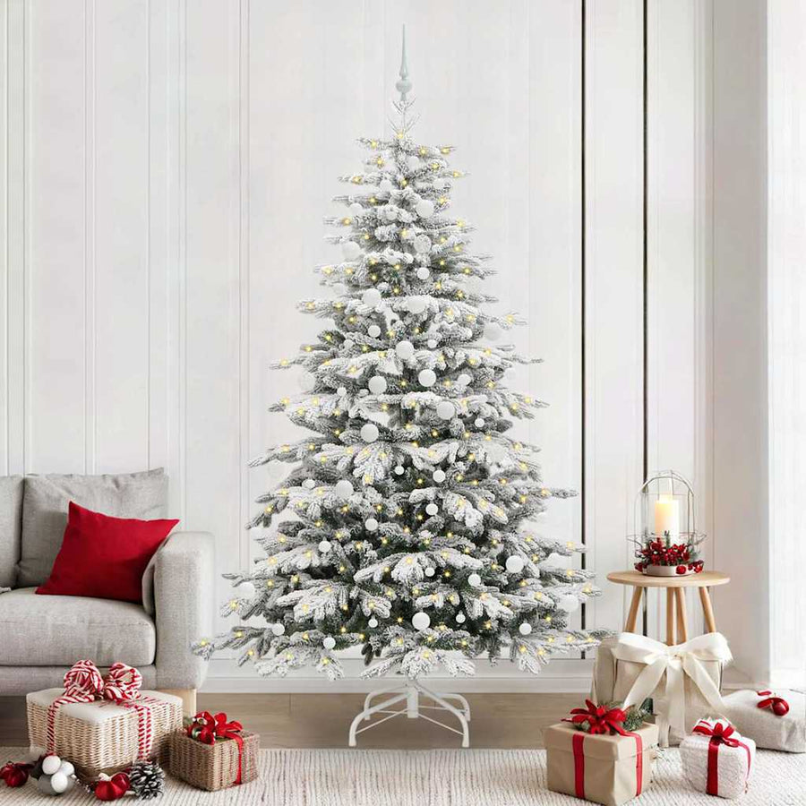 Kunstmatige Inklapbare Kerstboom Wit Pe En Pvc 210 cm