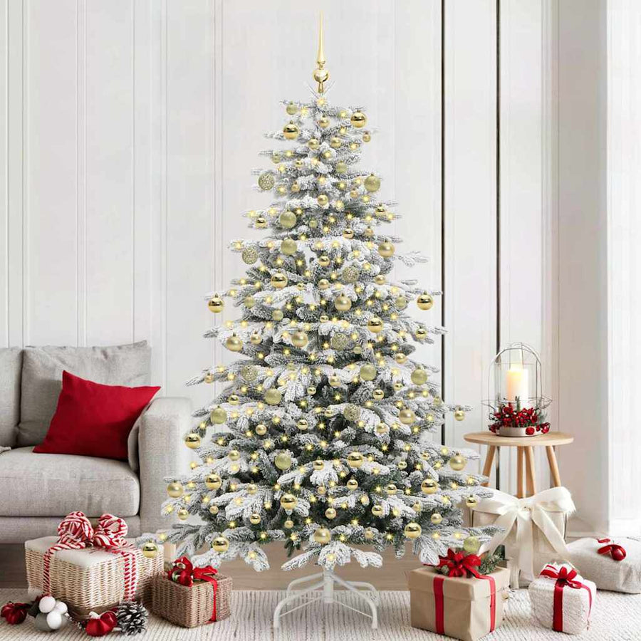 Kunstmatige Inklapbare Kerstboom Wit 210 cm PE en PVC