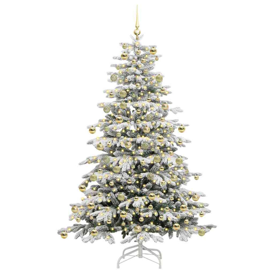 Kunstmatige Inklapbare Kerstboom Wit 210 cm PE en PVC