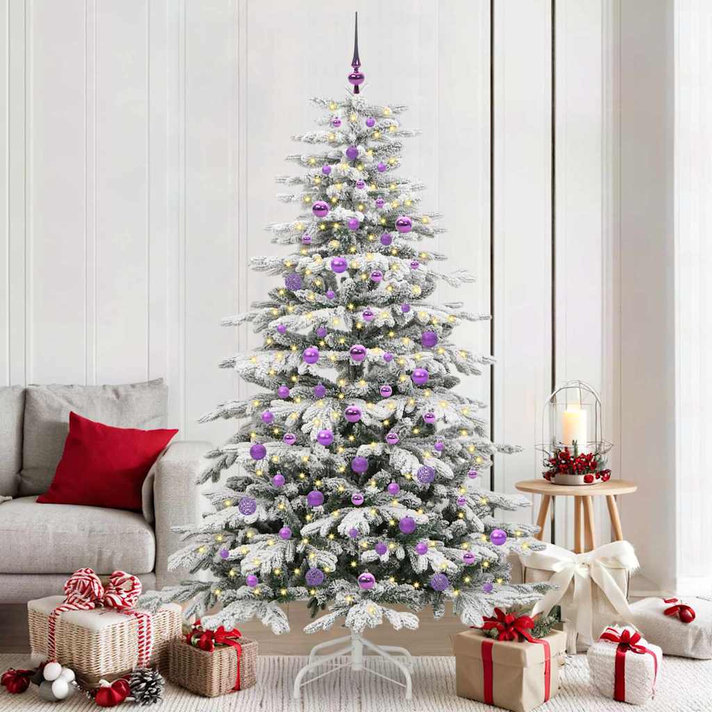Kunstmatige Inklapbare Kerstboom Wit Pe En Pvc 210 cm