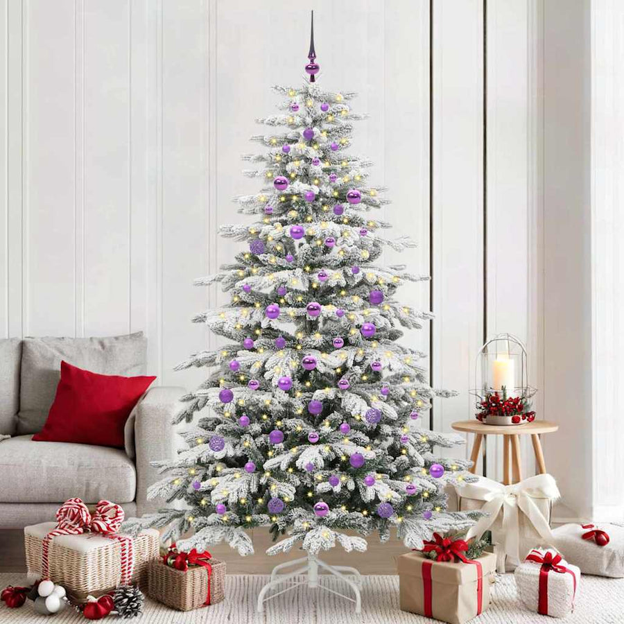 Kunstmatige Inklapbare Kerstboom Wit Pe En Pvc 210 cm