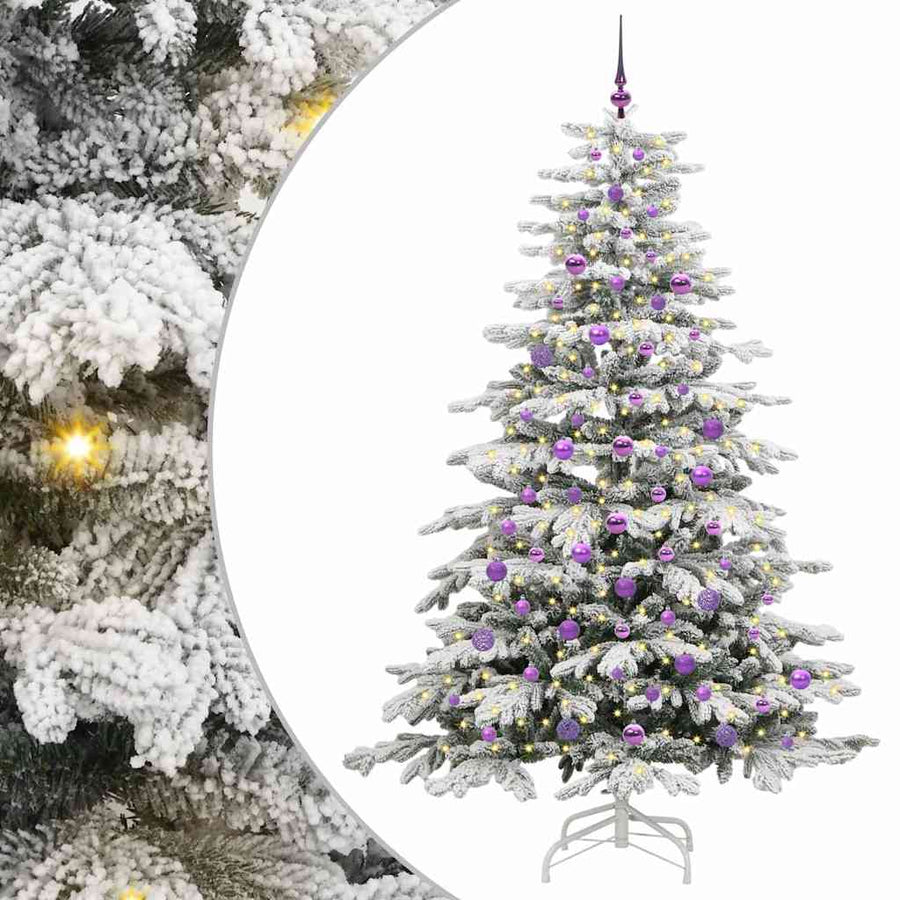 Kunstmatige Inklapbare Kerstboom Wit Pe En Pvc 210 cm