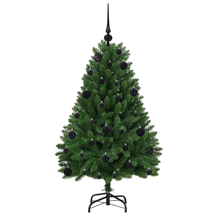 Kunstkerstboom met LED -striplichten Groen 120 cm PVC en Metaal