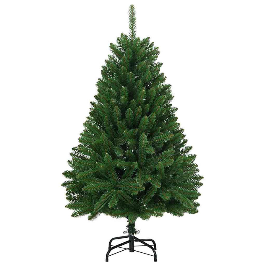 Kunstkerstboom met LED -striplichten Groen 120 cm PVC en Metaal