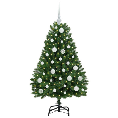 Kunstkerstboom met LED -striplichten Groen 120 cm PVC en Metaal