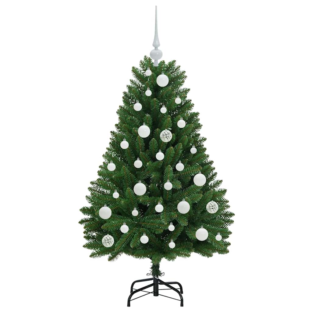 Kunstkerstboom met LED -striplichten Groen 120 cm PVC en Metaal