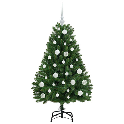 Kunstkerstboom met LED -striplichten Groen 120 cm PVC en Metaal