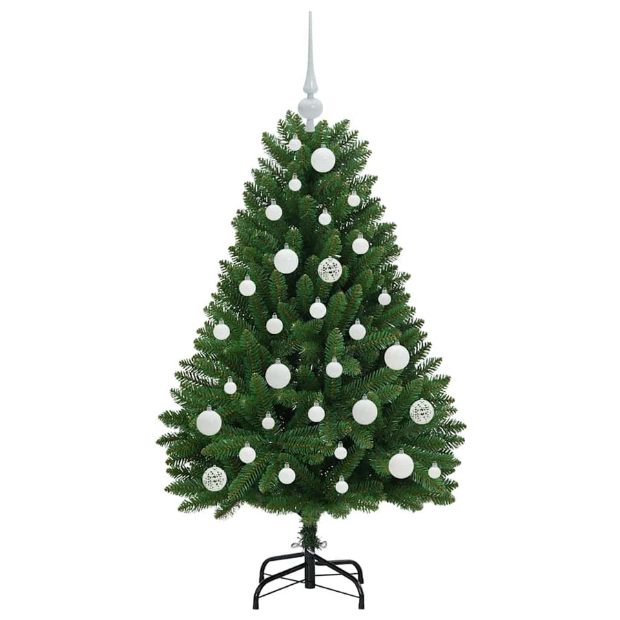 Kunstkerstboom met LED -striplichten Groen 120 cm PVC en Metaal