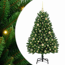 Kunstkerstboom met LED -striplichten Groen 120 cm PVC en Metaal