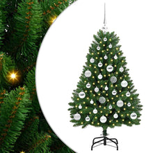 Kunstkerstboom met LED -striplichten Groen 120 cm PVC en Metaal